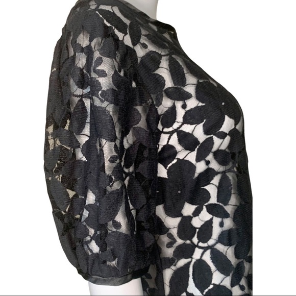 KATHRYN CONOVER Vintage Black Lace Embroidered Shift Dress Size 8 - Picture 7 of 14